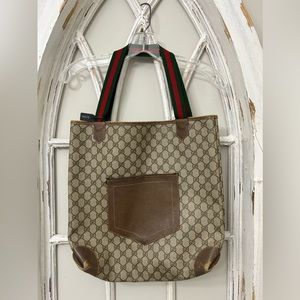 Gucci Beige and Brown Tote Bag